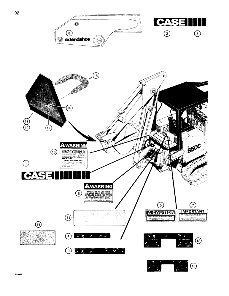 Схема запчастей Case 35WL - (92) - DECALS 