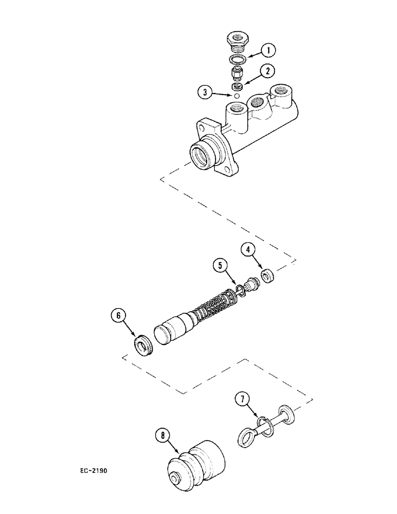 Схема запчастей Case 380B - (7-226) - BRAKE CYLINDER (07) - BRAKES