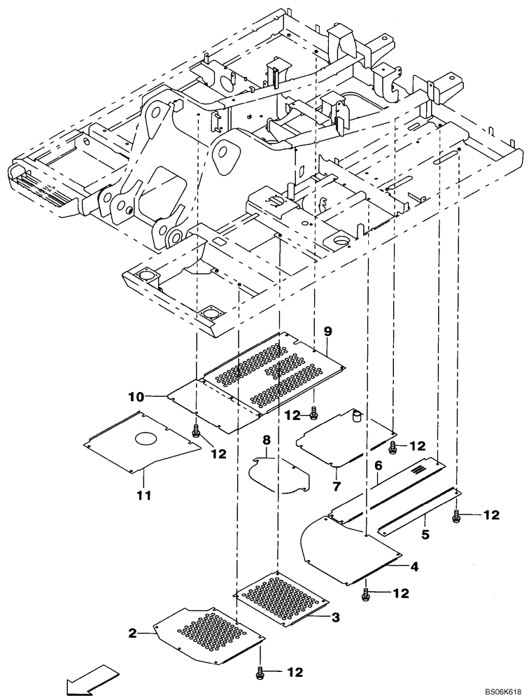 Схема запчастей Case CX210BLR - (09-03) - TURNTABLE - ACCESS COVERS (09) - CHASSIS/ATTACHMENTS