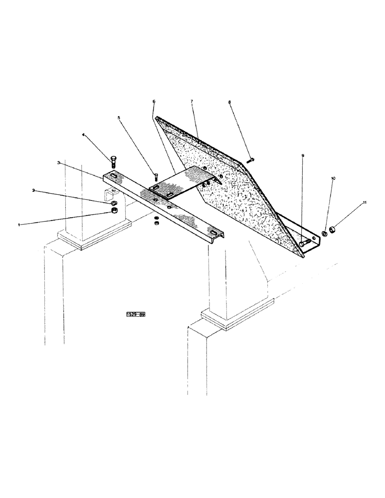 Схема запчастей Case 1529 - (007A) - ENGINE HEAT PROTECTING SHIELD 