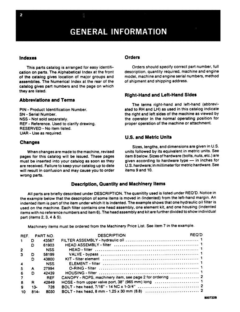 Схема запчастей Case 450 - (002) - GENERAL INFORMATION (00) - GENERAL