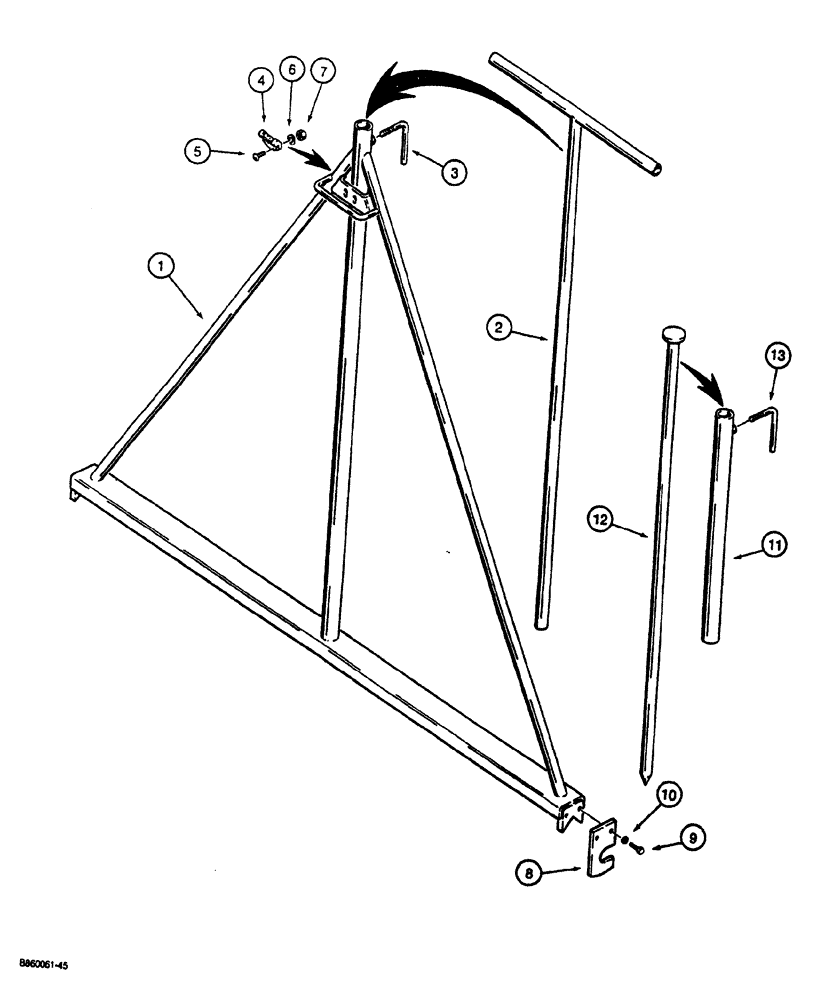 Схема запчастей Case CASE - (9-28) - HYDRA-BORER DRILL STEM LEVEL FRAME (09) - CHASSIS