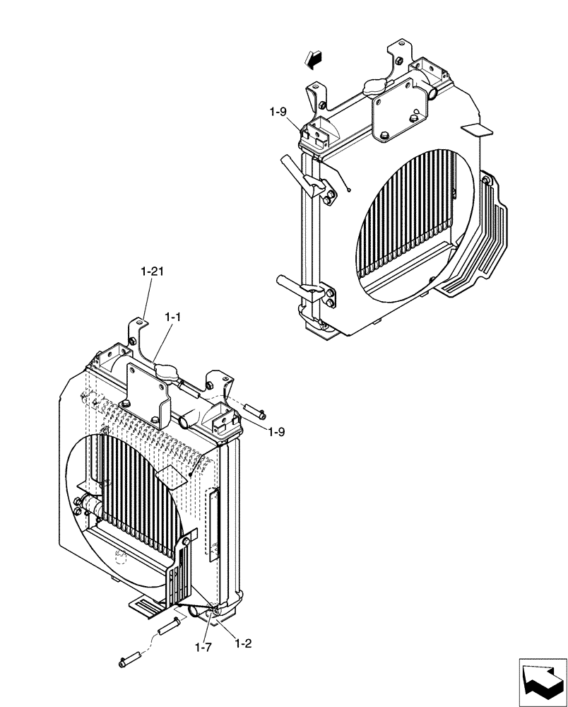 Схема запчастей Case CX31B - (01-011[02]) - RADIATOR GROUP (10) - ENGINE