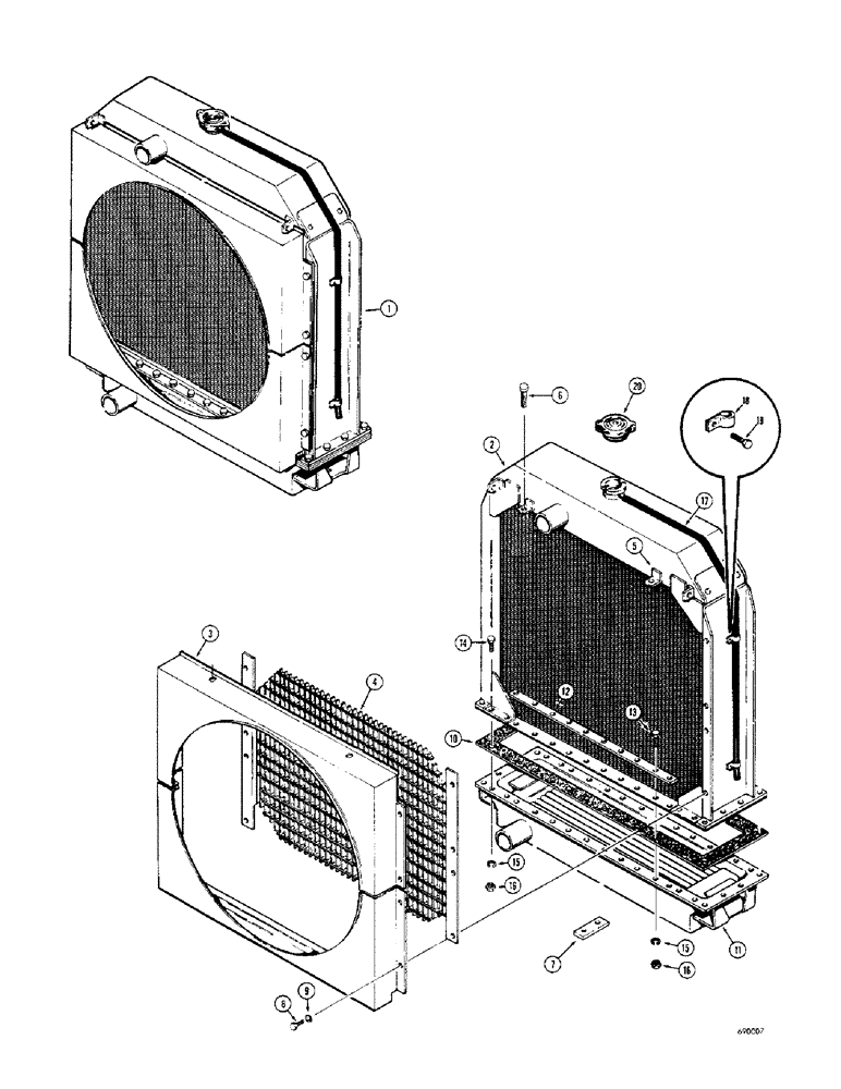 Схема запчастей Case 1150 - (035A) - D44565 RADIATOR (01) - ENGINE