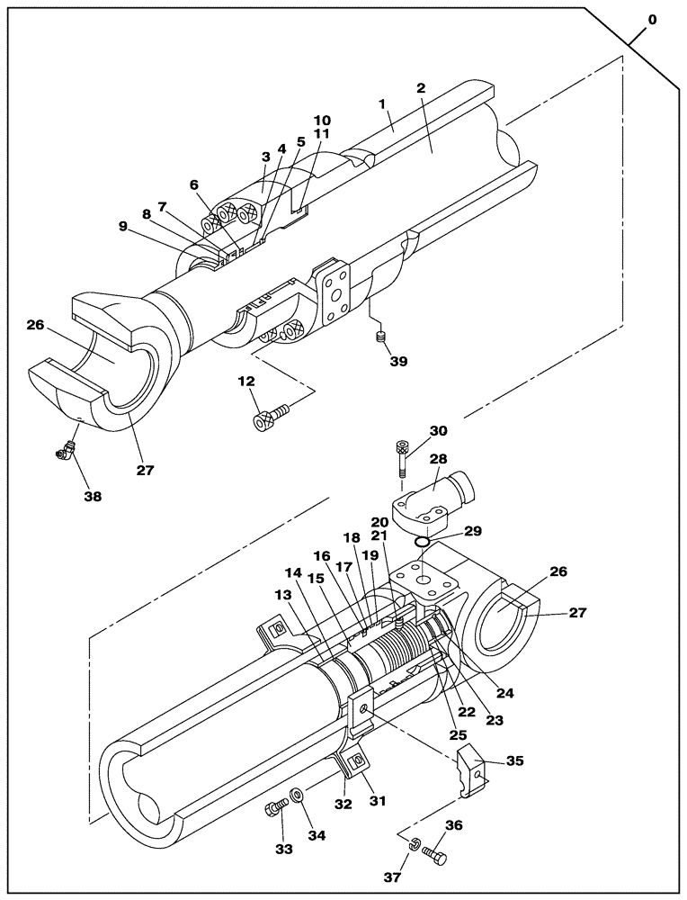 Схема запчастей Case CX210C NLC - (35.737.08) - DIPPER CYLINDER - WITH SAFETY VALVE (35) - HYDRAULIC SYSTEMS