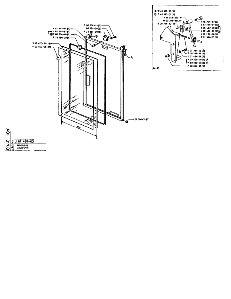 Схема запчастей Case 90BCL - (025) - WINDSHIELD (05) - UPPERSTRUCTURE CHASSIS