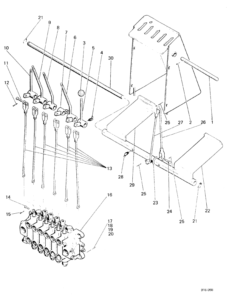 Схема запчастей Case 580F - (282) - SIDE SHIFT BACKHOE LEVER AND FOOT CONTROLS (84) - BOOMS, DIPPERS & BUCKETS