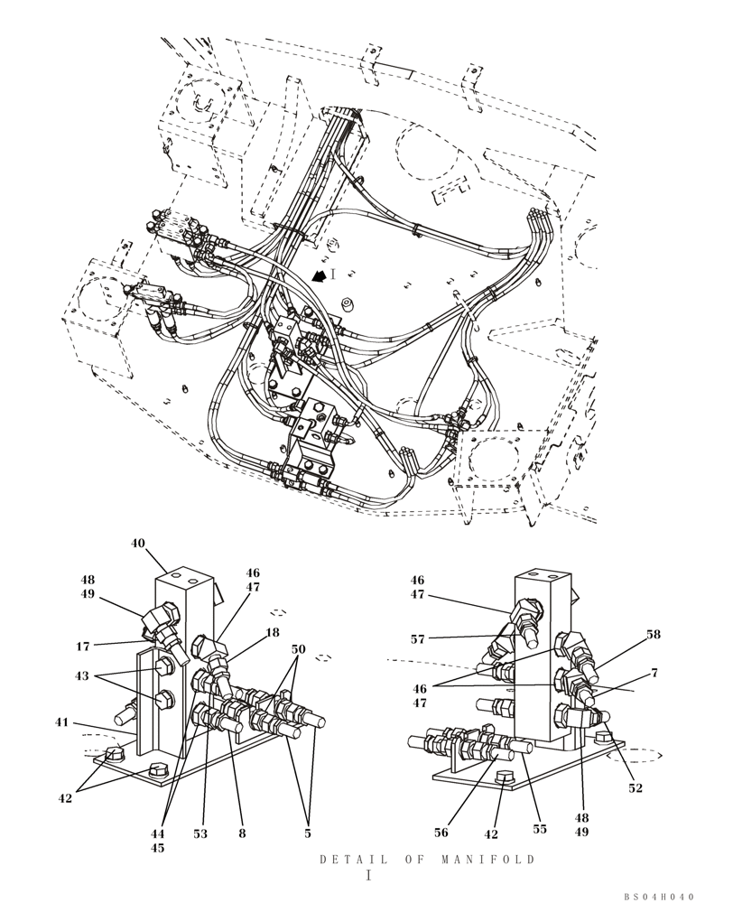 Схема запчастей Case CX80 - (08-37) - PILOT CONTROL LINES - STANDARD, MODELS WITHOUT LOAD HOLD (08) - HYDRAULICS