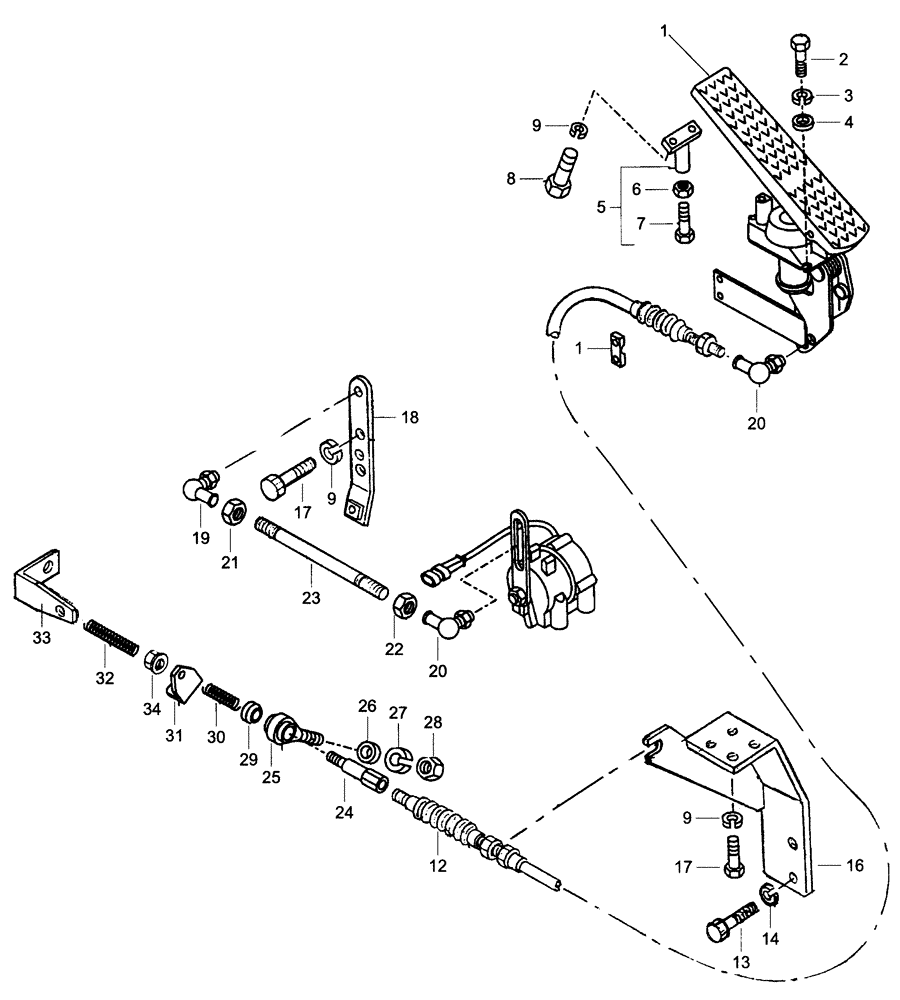 Схема запчастей Case 325 - (0.525/1[01A]) - ACCELERATOR CONTROL (325 EU / PIN 455275 AND AFTER) (325 NA / PIN HHD000108) (01) - ENGINE