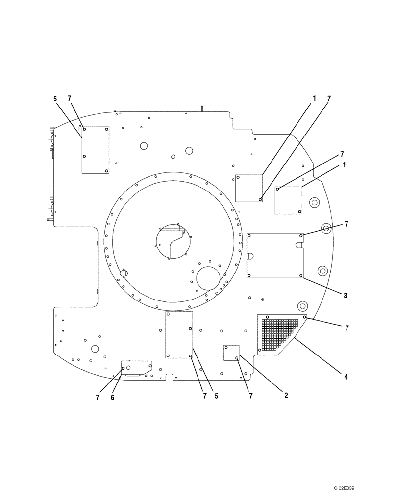 Схема запчастей Case CX135SR - (09-04) - TURNTABLE - ACCESS COVERS (09) - CHASSIS/ATTACHMENTS