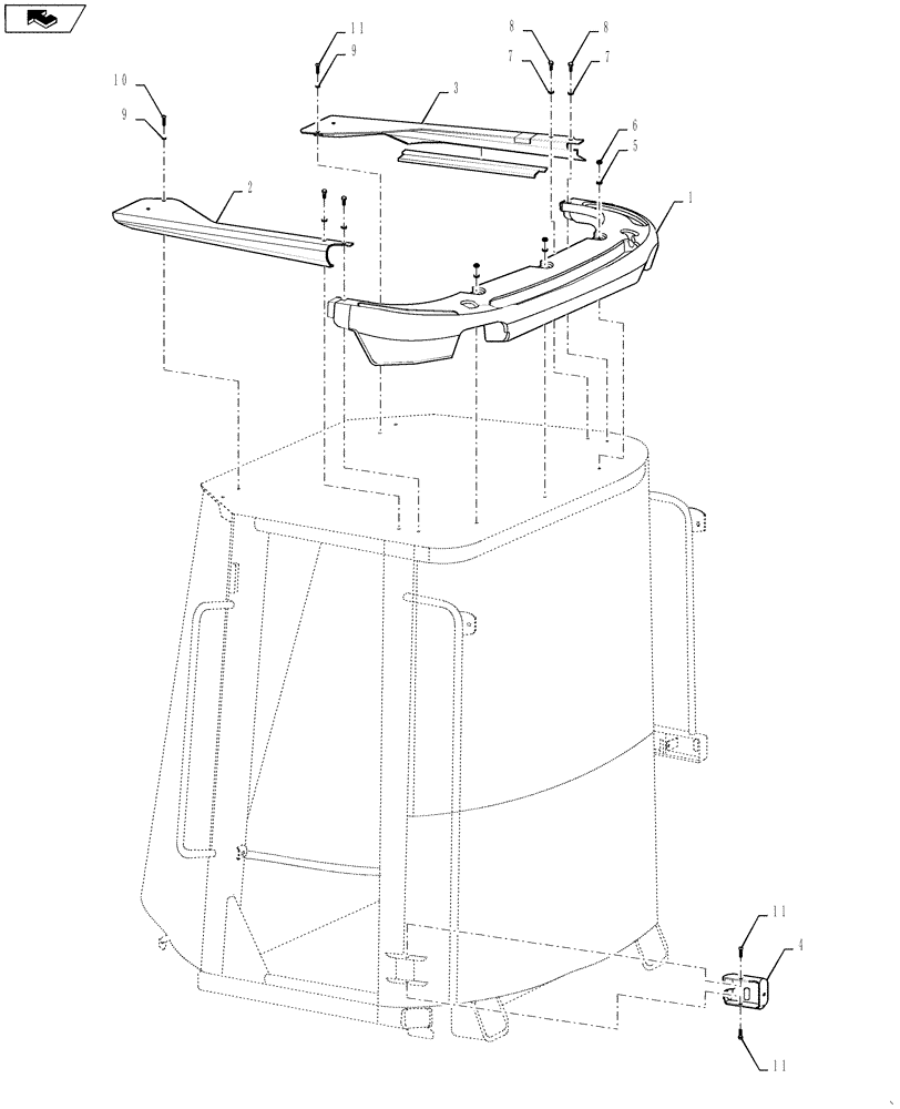 Схема запчастей Case 921F - (90.160.08) - CAB, EXTERIOR TRIM (90) - PLATFORM, CAB, BODYWORK AND DECALS