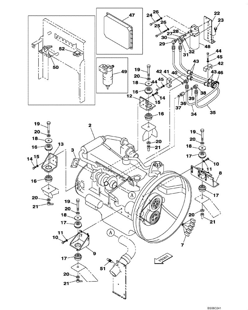 Схема запчастей Case CX330 - (02-001-00[01]) - ENGINE MOUNTING - ENGINE (02) - ENGINE