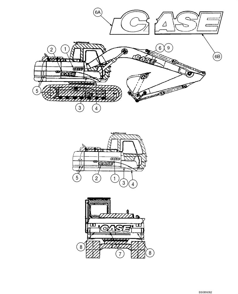 Схема запчастей Case CX130 - (09-54) - DECALS (09) - CHASSIS