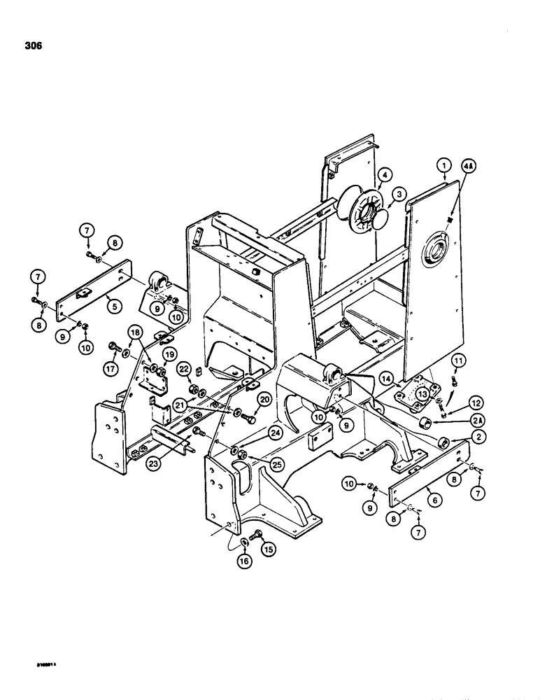 Схема запчастей Case 850C - (306) - MAIN FRAME FOR DOZER MODELS (05) - UPPERSTRUCTURE CHASSIS