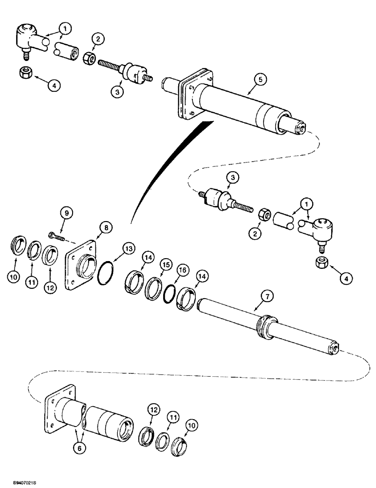 Схема запчастей Case 580SL - (6-08) - FRONT DRIVE AXLE, STEERING CYLINDER (06) - POWER TRAIN
