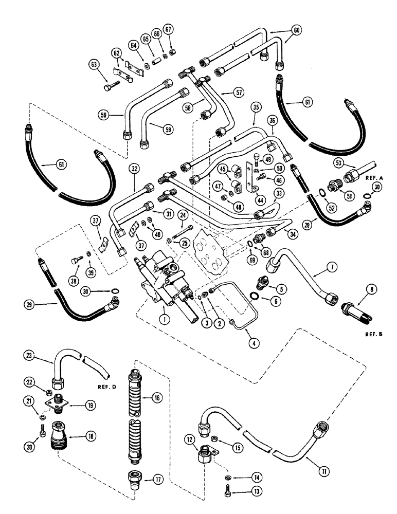 Схема запчастей Case 680CK - (114) - HYDRAULIC CIRCUIT 