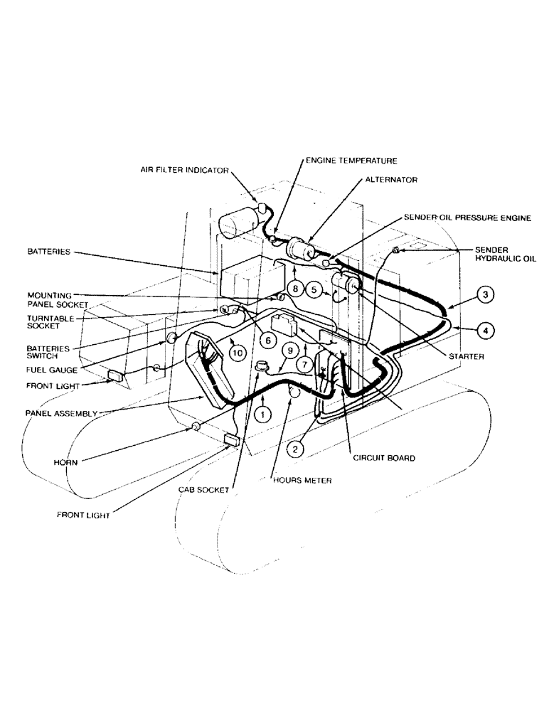 Схема запчастей Case 888 - (1-020) - PICTORIAL INDEX, ELECTRICAL SYSTEM (00) - PICTORIAL INDEX