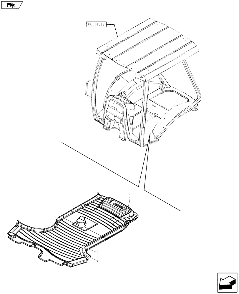 Схема запчастей Case 580SN - (90.110.05) - VAR - 747854 - CAB - FLOOR MATS AND PLATES (90) - PLATFORM, CAB, BODYWORK AND DECALS