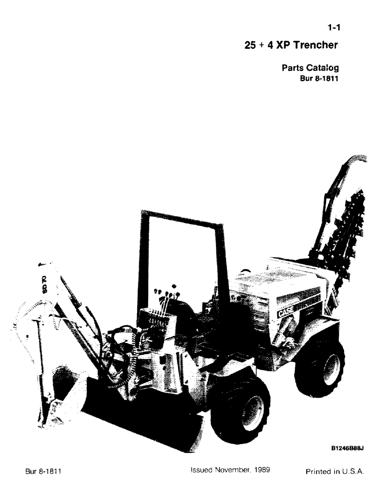 Схема запчастей Case MAXI-SNEAKER C - (1-1) - 25 + 4 XP TRENCHER PARTS CATALOG (00) - PICTORIAL INDEX