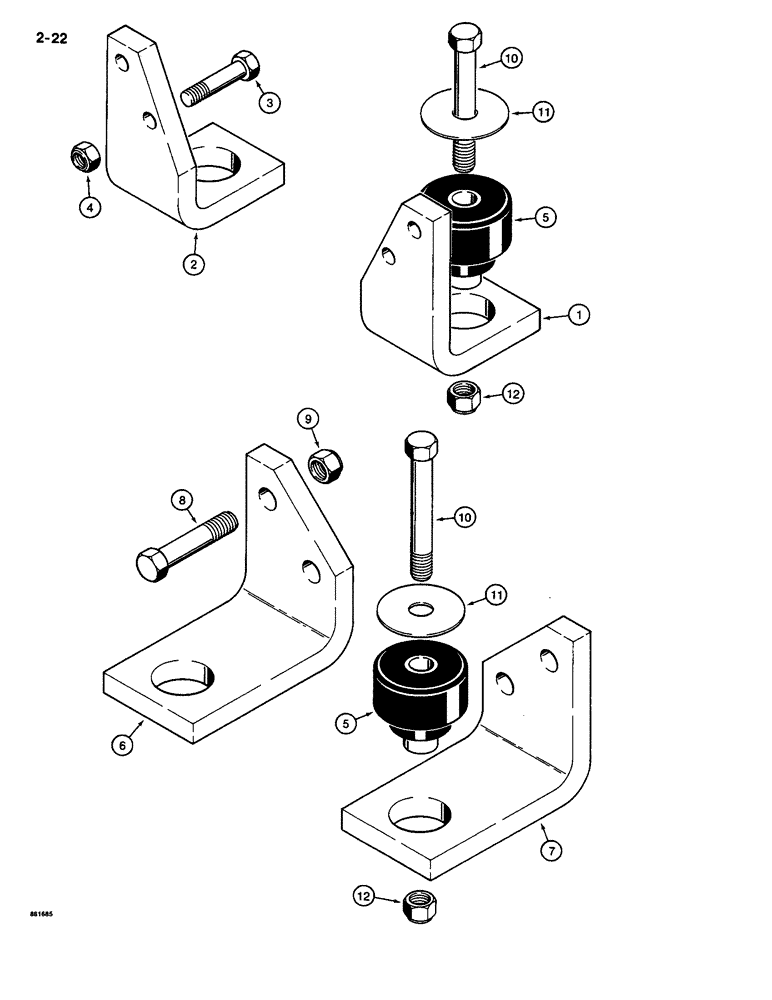 Схема запчастей Case CASE - (2-22) - ENGINE MOUNTING (02) - ENGINE