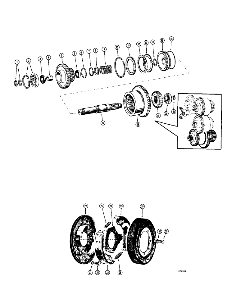 Схема запчастей Case W8C - (160) - TRANSMISSION, TRANSMISSION HIGH GEAR CLUTCH, TRANSMISSION (06) - POWER TRAIN