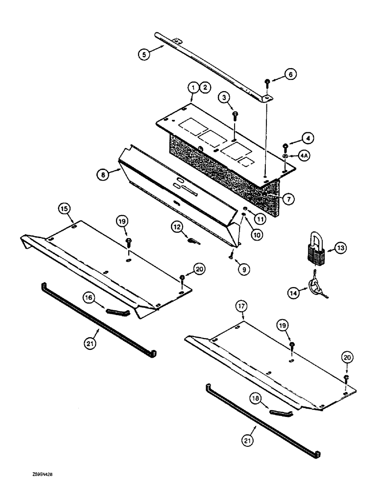 Схема запчастей Case 1150E - (9-062) - INSTRUMENT PANEL COVERS, PARTS USED ON MODELS WITHOUT A CAB (09) - CHASSIS/ATTACHMENTS