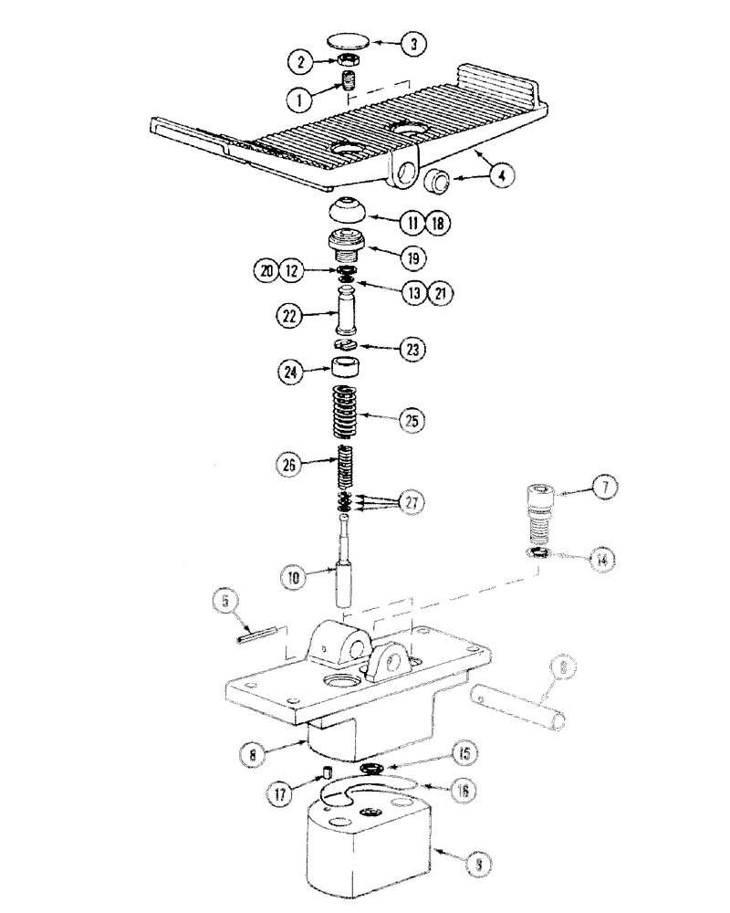 Схема запчастей Case 688 - (8D-14) - FOOT CONTROL VALVE (08) - HYDRAULICS