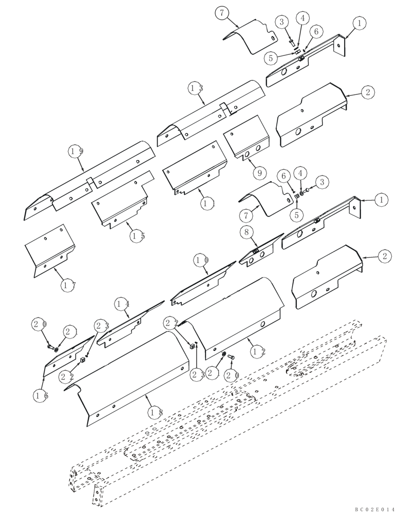 Схема запчастей Case 850K - (05-02) - FRAME, TRACK - COVERS (CLT OR SEALED TRACK CHAIN; IF USED) (11) - TRACKS/STEERING