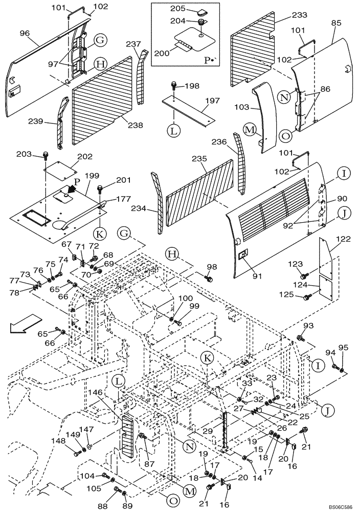 Схема запчастей Case CX330 - (09-006-00[01]) - ACCESS DOOR - INSULATION (09) - CHASSIS