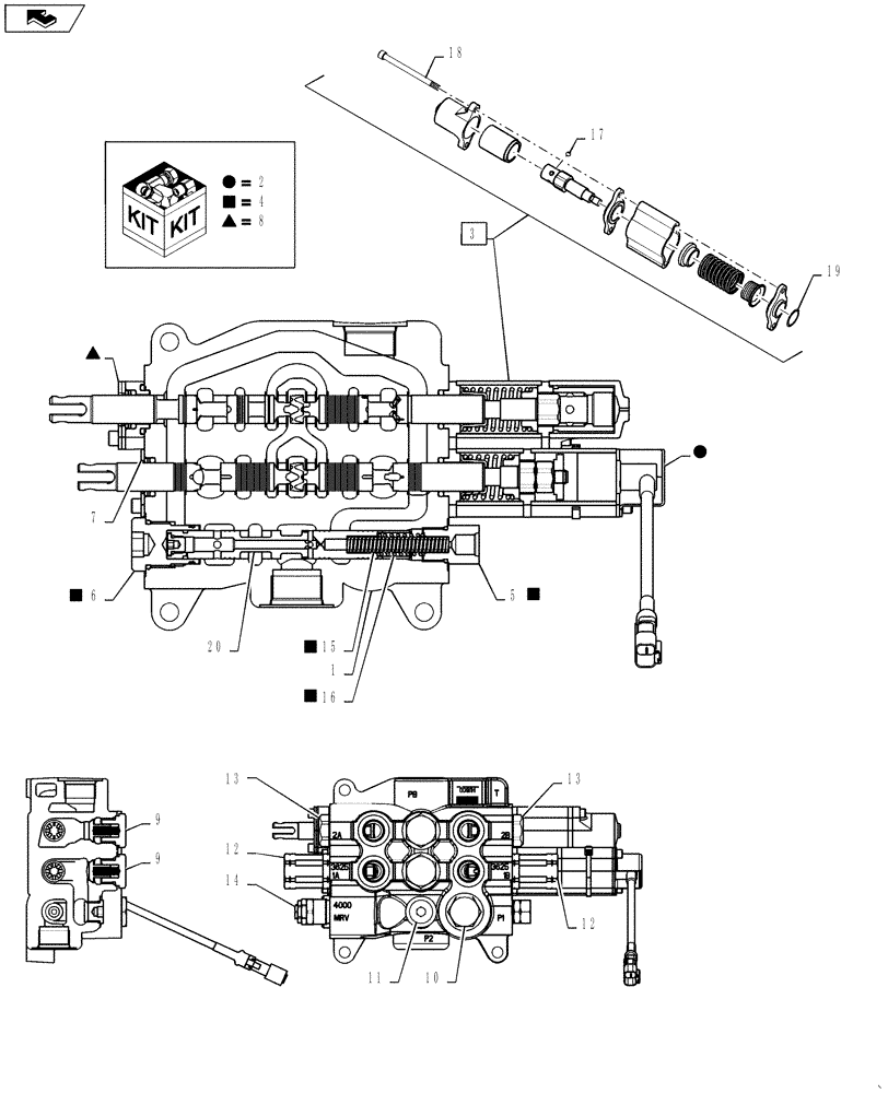Схема запчастей Case 590SN - (35.724.09[05]) - VALVE - LOADER CONTROL, TWO SPOOL (MANUAL CONTROLS) (580SN, 580SN WT, 590SN) (35) - HYDRAULIC SYSTEMS