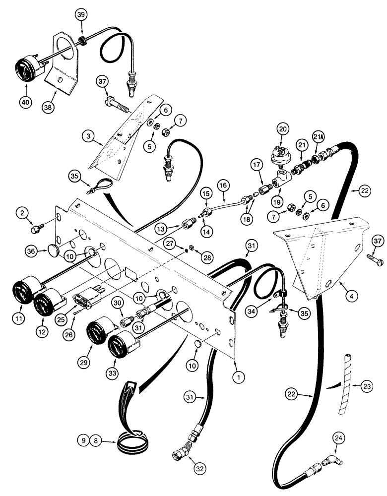Схема запчастей Case 855E - (4-06) - INSTRUMENT PANEL AND GAUGES (04) - ELECTRICAL SYSTEMS