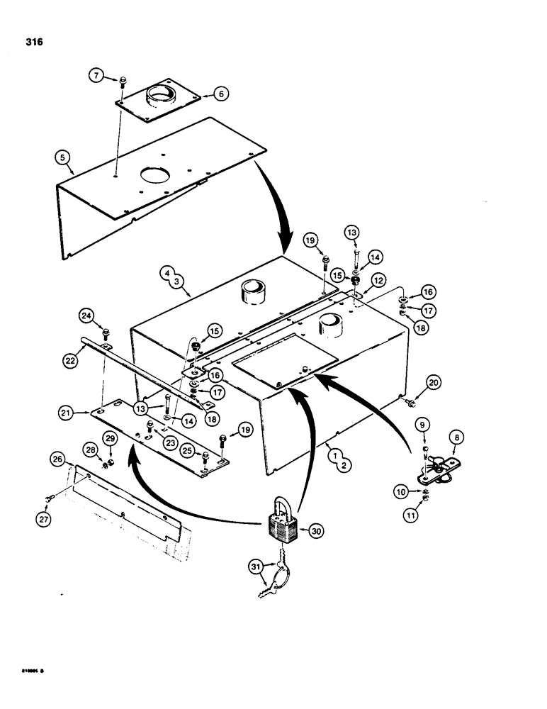 Схема запчастей Case 850C - (316) - HOODS (05) - UPPERSTRUCTURE CHASSIS