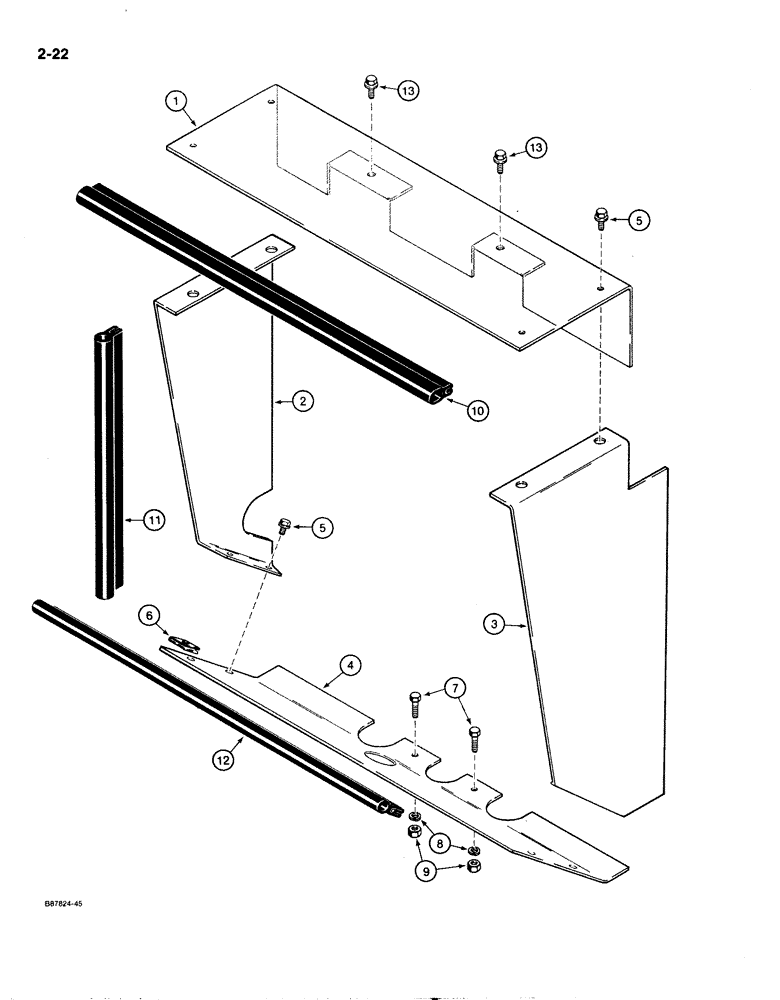 Схема запчастей Case 1818 - (2-022) - ENGINE SHROUD, GASOLINE MODELS ONLY (02) - ENGINE