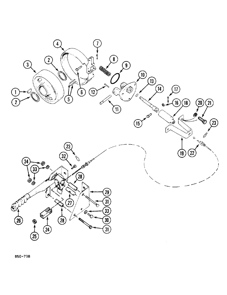Схема запчастей Case 380B - (7-230) - PARK BRAKE (07) - BRAKES
