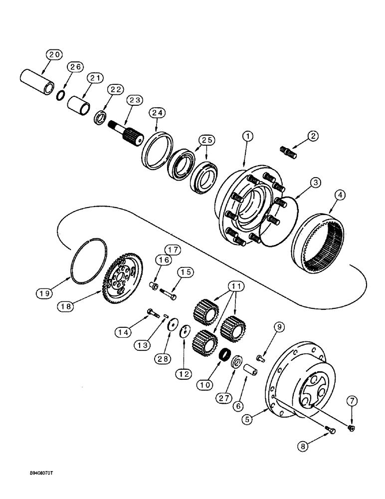 Схема запчастей Case 580SL - (6-60) - REAR DRIVE AXLE, PLANETARY (06) - POWER TRAIN