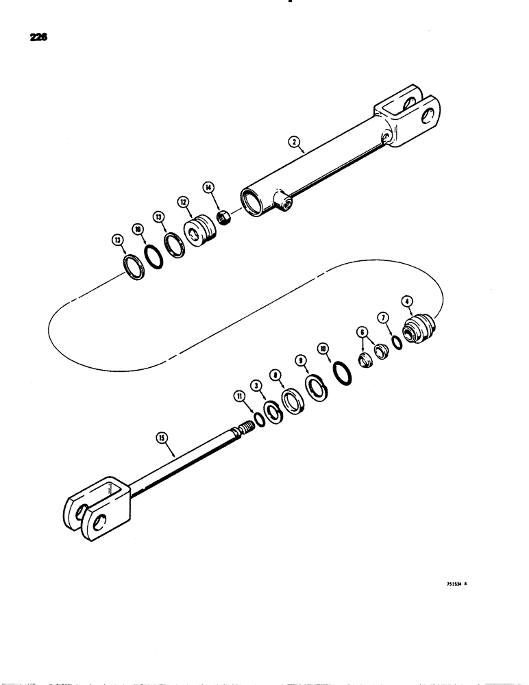 Схема запчастей Case 1845 - (226) - D71057 GRAPPLE CYLINDER (35) - HYDRAULIC SYSTEMS