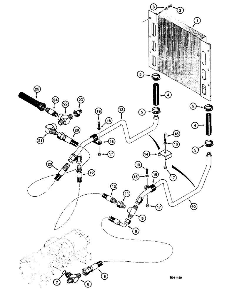 Схема запчастей Case 660 - (8-004) - BASIC HYDRAULIC CIRCUIT, OIL COOLER SUPPLY AND RETURN LINES (08) - HYDRAULICS