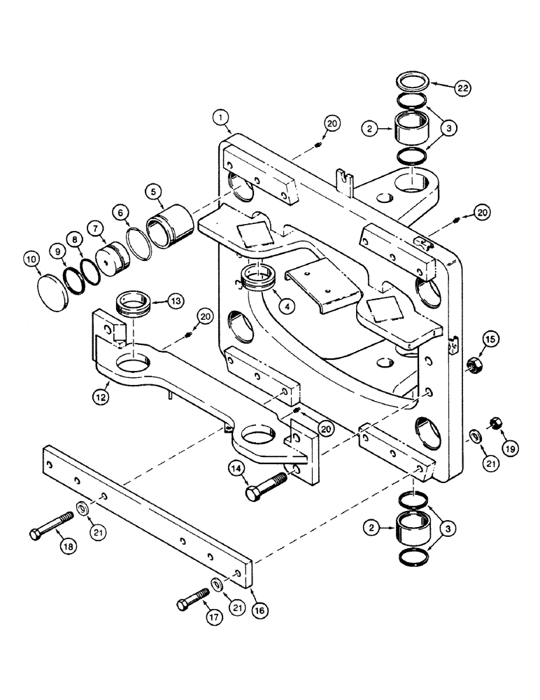 Схема запчастей Case 580SK - (9-050) - SIDESHIFT BACKHOE SLIDING FRAME (09) - CHASSIS/ATTACHMENTS
