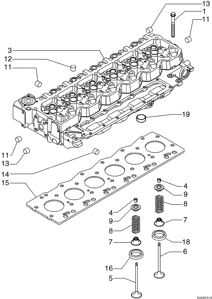 Схема запчастей Case 865B AWD - (02-08[01]) - CYLINDER HEAD (02) - ENGINE