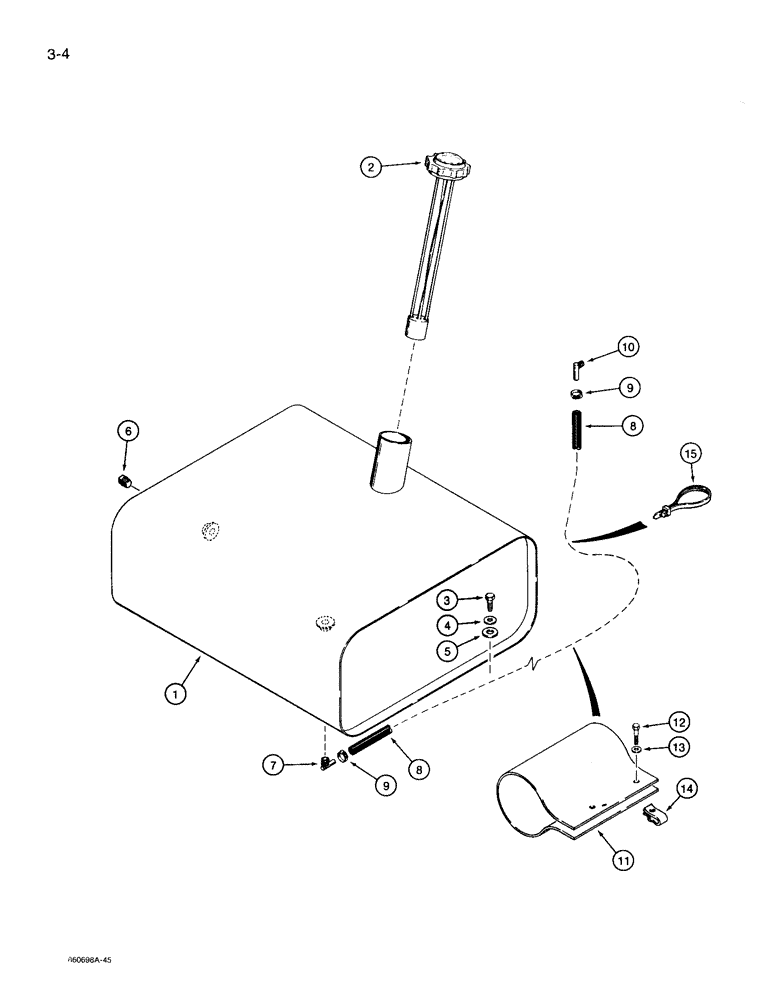 Схема запчастей Case 360 - (3-04) - FUEL TANK AND FUEL LINES - WISCONSIN GASOLINE ENGINE MODELS (03) - FUEL SYSTEM