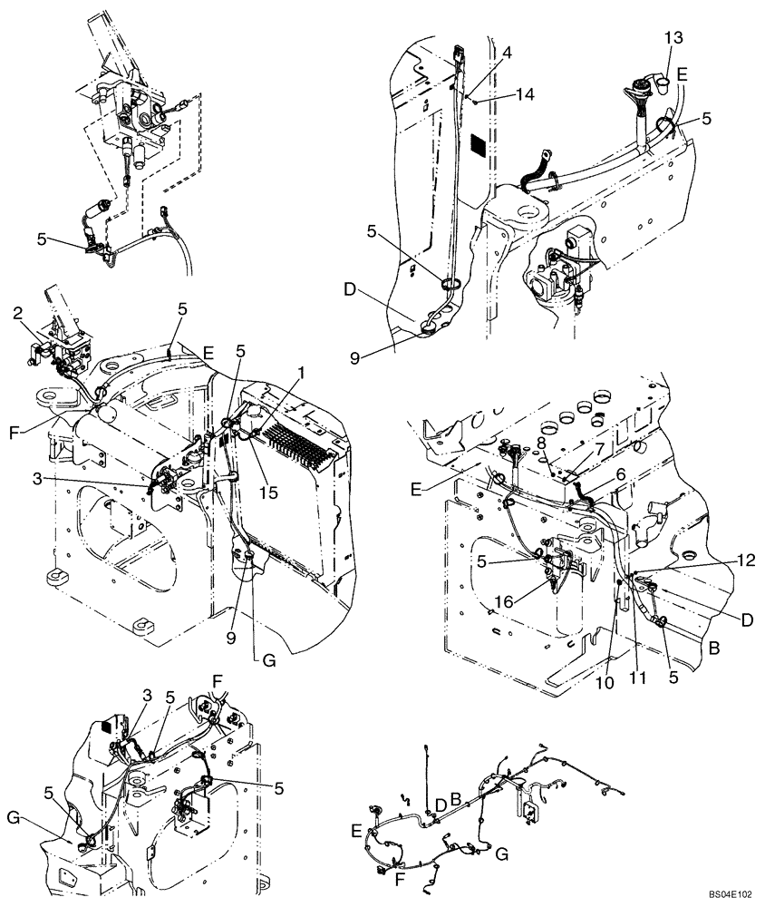 Схема запчастей Case 621D - (04-17B) - HARNESS - REAR CHASSIS - IF USED (04) - ELECTRICAL SYSTEMS