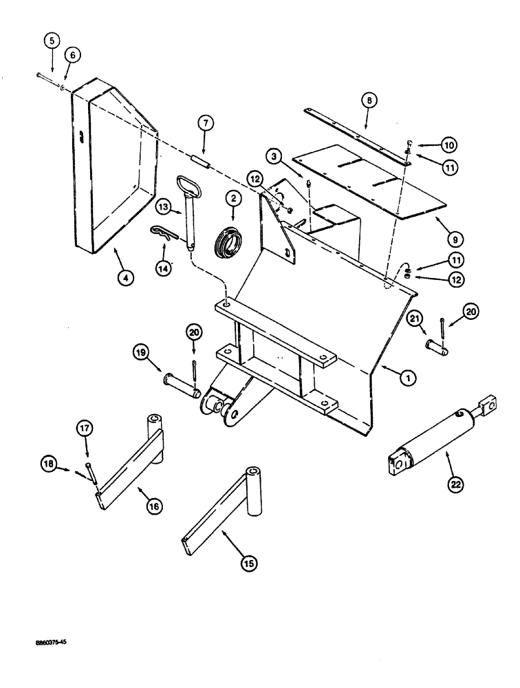 Схема запчастей Case CASE - (9-14) - TRENCHER FRAME AND MOUNTING (09) - CHASSIS