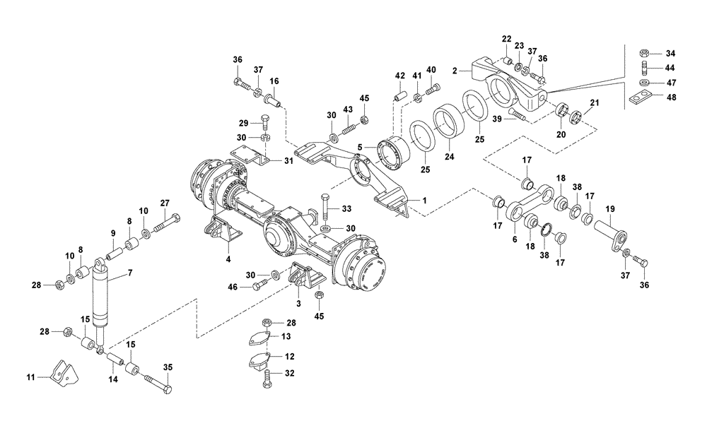 Схема запчастей Case 325 - (2.357[02]) - FRONT SUSPENSION (87518995) (11) - AXLES/WHEELS
