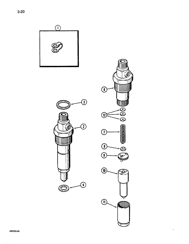 Схема запчастей Case W14C - (3-20) - FUEL INJECTION NOZZLE, 6T-590 ENGINE (03) - FUEL SYSTEM