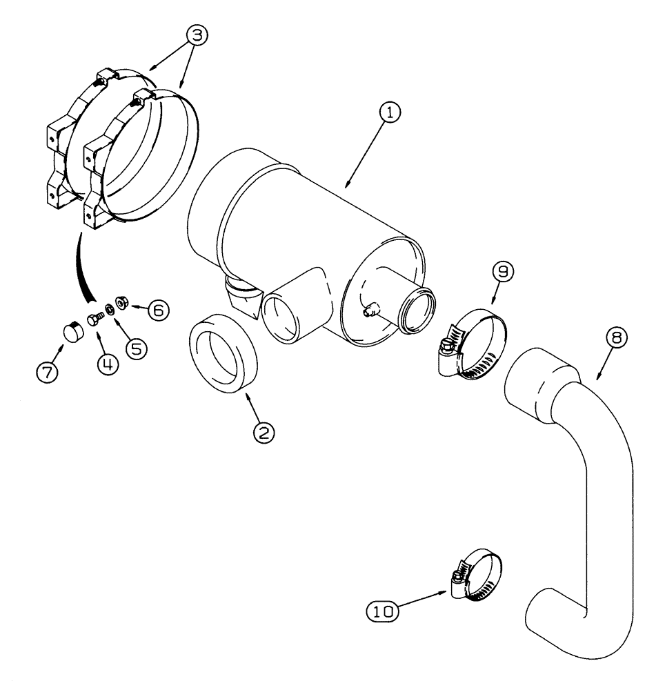 Схема запчастей Case 460 - (2-04) - AIR CLEANER MOUNTING (02) - ENGINE