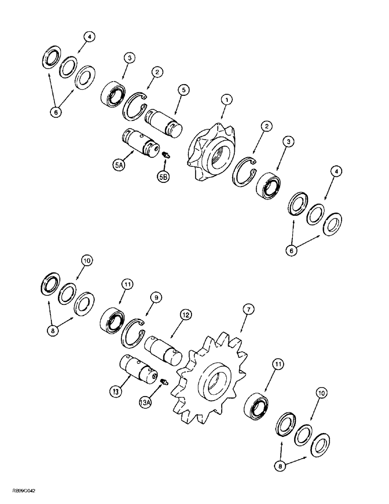 Схема запчастей Case 860 - (9-056) - IDLER AND BOOM END SPROCKETS (09) - CHASSIS/ATTACHMENTS