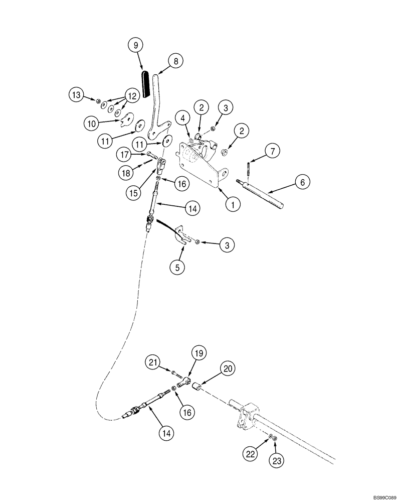 Схема запчастей Case 550H-IND - (03-01) - CONTROLS, THROTTLE - CABLE AND HAND LEVER (03) - FUEL SYSTEM