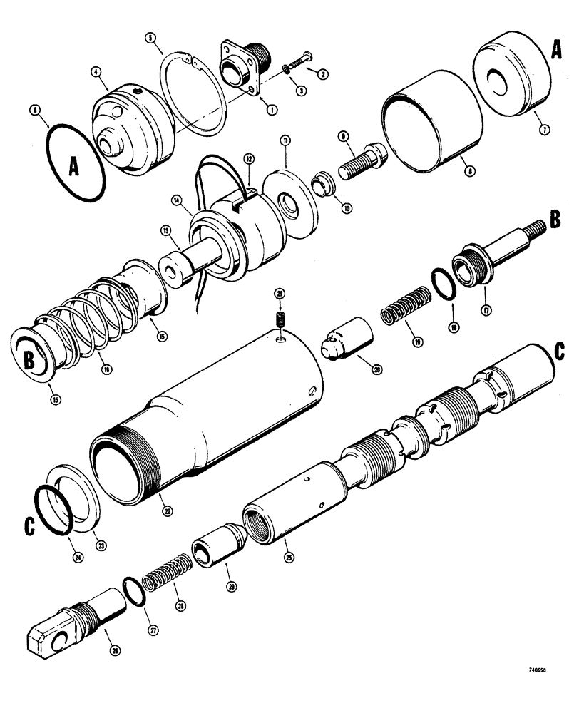 Схема запчастей Case W20 - (328) - D63369 TILT SPOOL (08) - HYDRAULICS