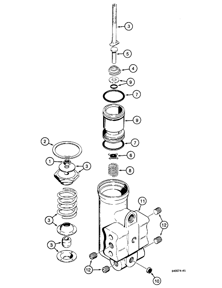 Схема запчастей Case W36 - (7-340) - BRAKE SYSTEM, N8782 AIR COMPRESSOR GOVERNOR (07) - BRAKES