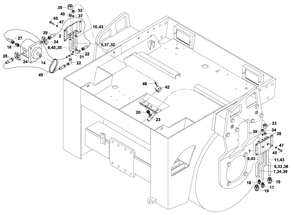 Схема запчастей Case DV204 - (10-315/4[01]) - HYDRAULIC CIRCUIT - REAR FRAME (07) - HYDRAULIC SYSTEM